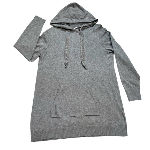 Chico's Zenergy Cashmere Cotton Embellished Hoodie Tunic Sweater - $109 - Picture 9 of 15